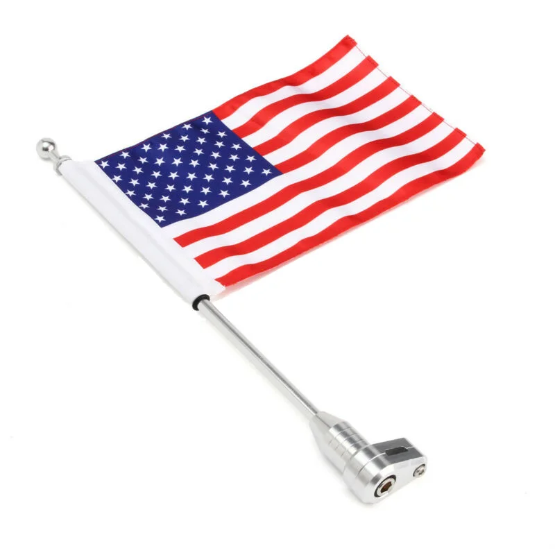 

1PC American Flag Print Flagpole Luggage Rack Mount For Honda Harley Motorcycles Accessories Ornamental Mouldings