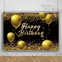 laeacco polka dots gold glitters balloons backdrop for photography happy birthday party decor customized poster photo background