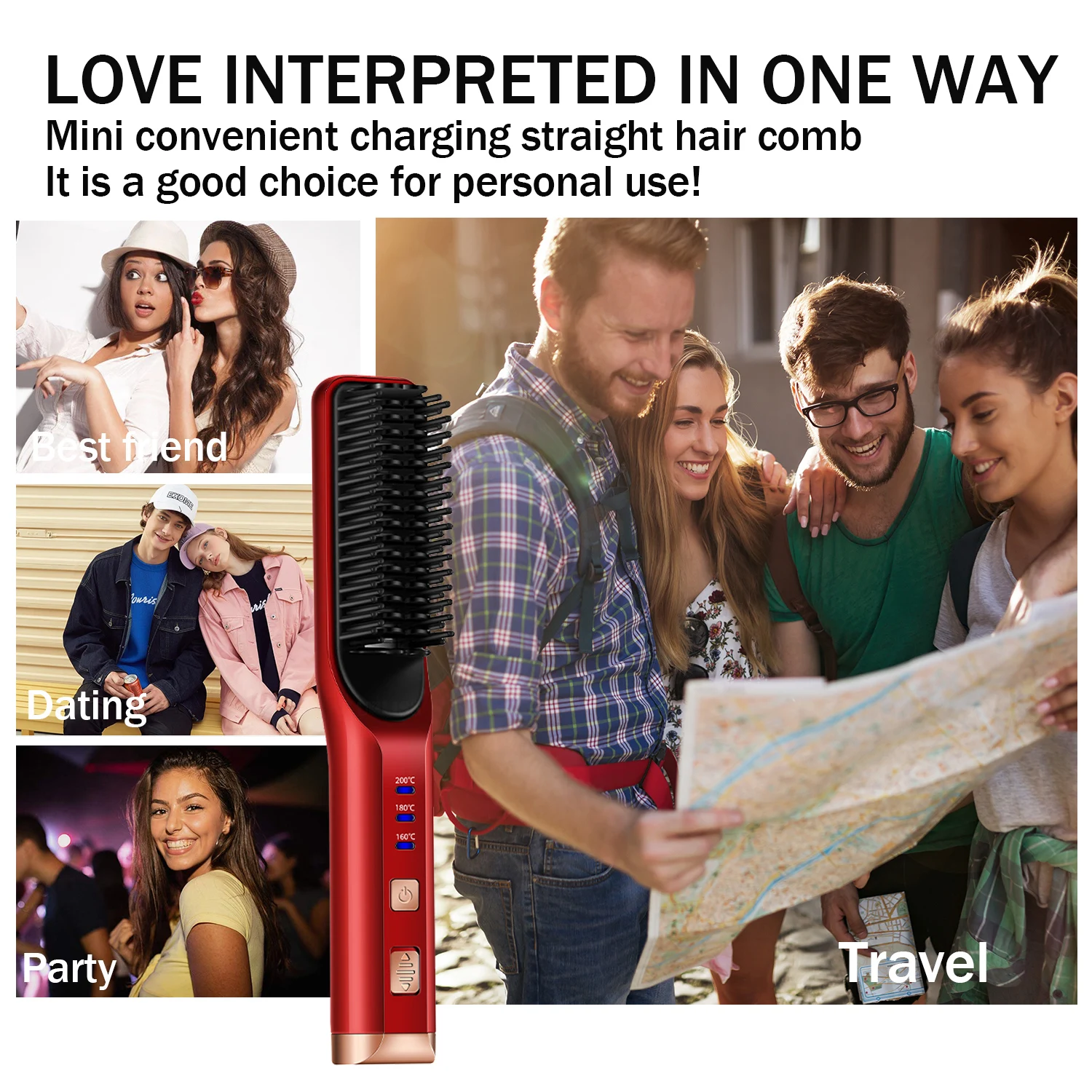 

Professional Heating Straightening Comb Hair Straightener Brush Electric Ceramic Hair Curling Iron Salon Styling Tools For Women