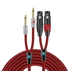 Двойной 14 дюйма подойдет как для повседневной носки, так TS 6,35 мм штекер 2 х XLR аудио кабель микшер усилитель консоли Главная Театр Системы экранированный шнуры