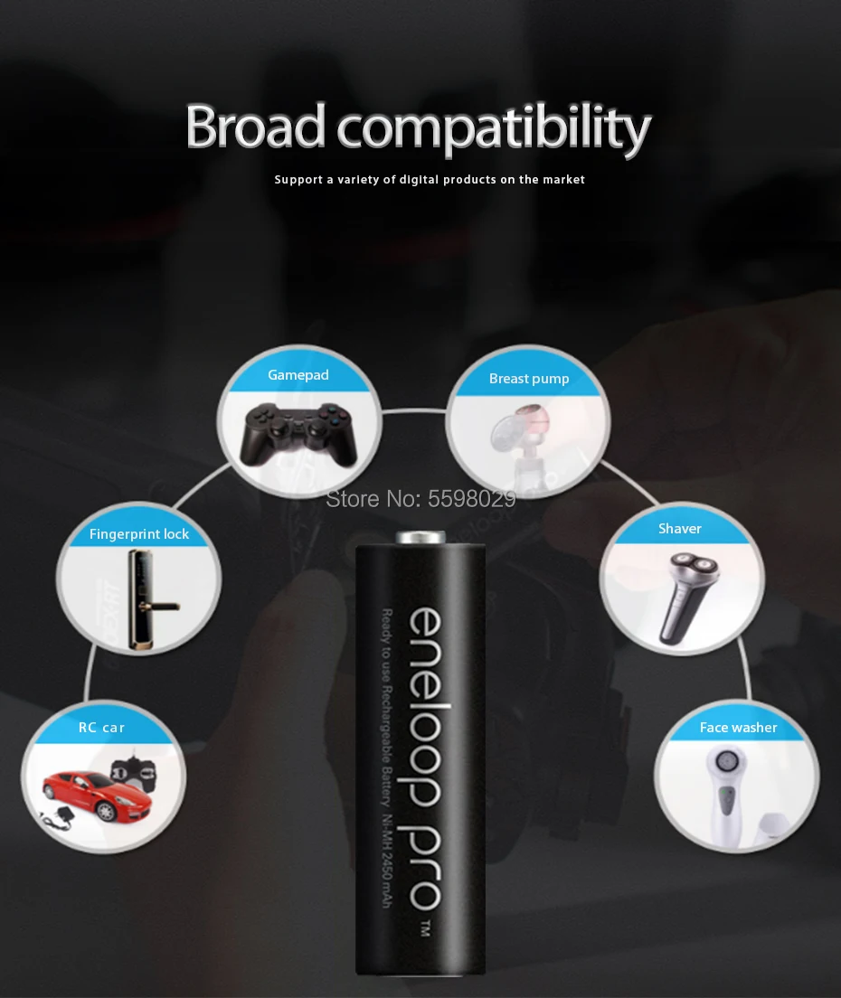 Аккумуляторные батареи Panasonic Eneloop Pro AA предварительно заряженные 12 шт./лот 2500 мАч 1