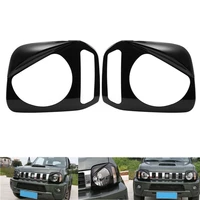 1 pair abs gloss black car headlight cover trim frame shell car light accessories for suzuki jimny 2007 2017