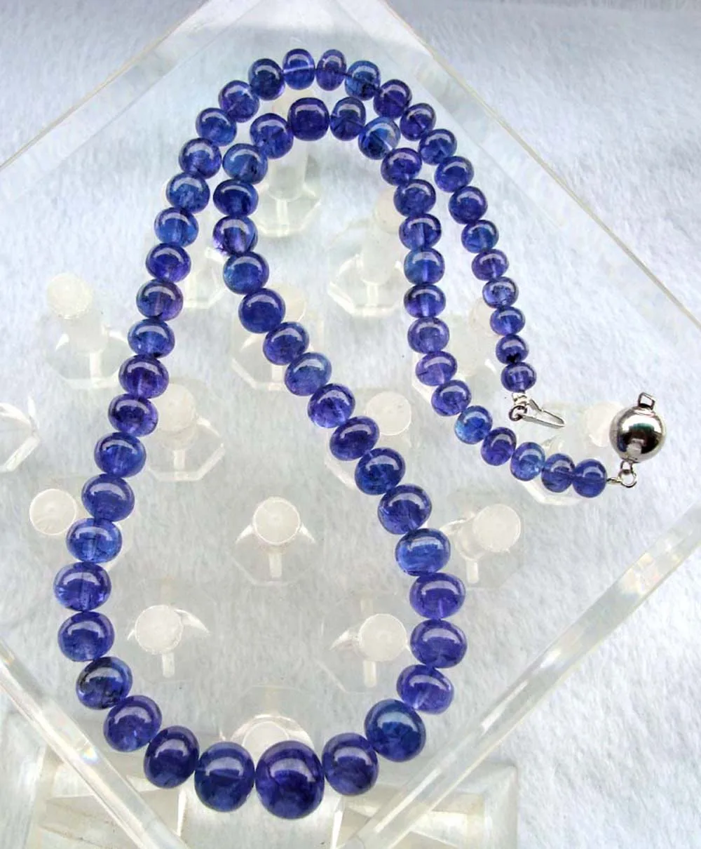 Бесплатная доставка ожерелье с натуральными бусинами танзанита Женские