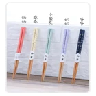 Маленькие цветочные палочки для еды, 1 пара, деревянные палочки для еды, лапша, глубокая жареная кастрюля, пищевые палочки в японском стиле, кухонные аксессуары