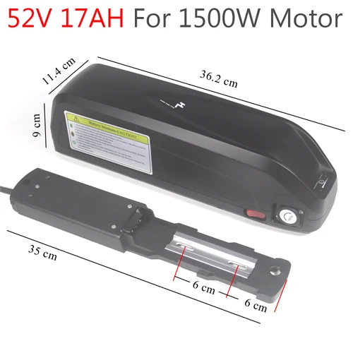 52V 17AH 1500W 48V 1000W Батарея 48V 36V 17AH Электрический велосипед для е-байка Батарея 500W 750W BBS02 BBSHD Двигатель наборы - Цвет: 52V 17AH 1500W