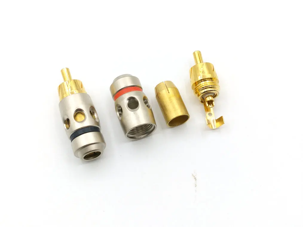 2 шт. медная RCA Вилка позолоченный аудио разъем DIY пайка|connector diy|connectors goldconnector audio |