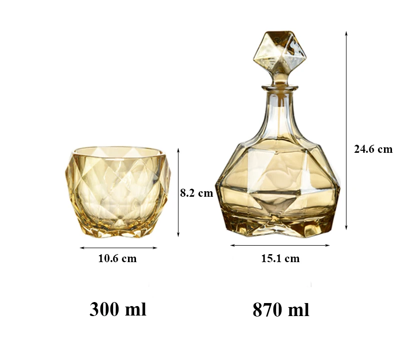

novelty home bar 7 Pcs Whiskey Decanter Set with 6 Pcs old fashioned glass for Liquor Scotch Bourbon 210310-04