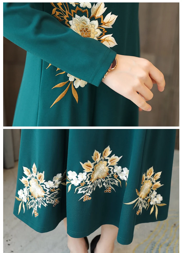 Длинное китайское платье-Ципао с восстановлением древних путей добавит шерсти