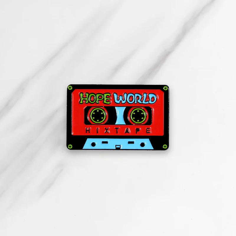 Винтажная музыкальная лента эмалированная брошь надеюсь WORLD Bag одежда Нагрудный