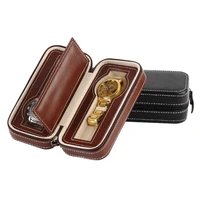 23 slots leather watch storage box organizer new mechanical mens watch display holder cases zippered jewelry gift boxes case
