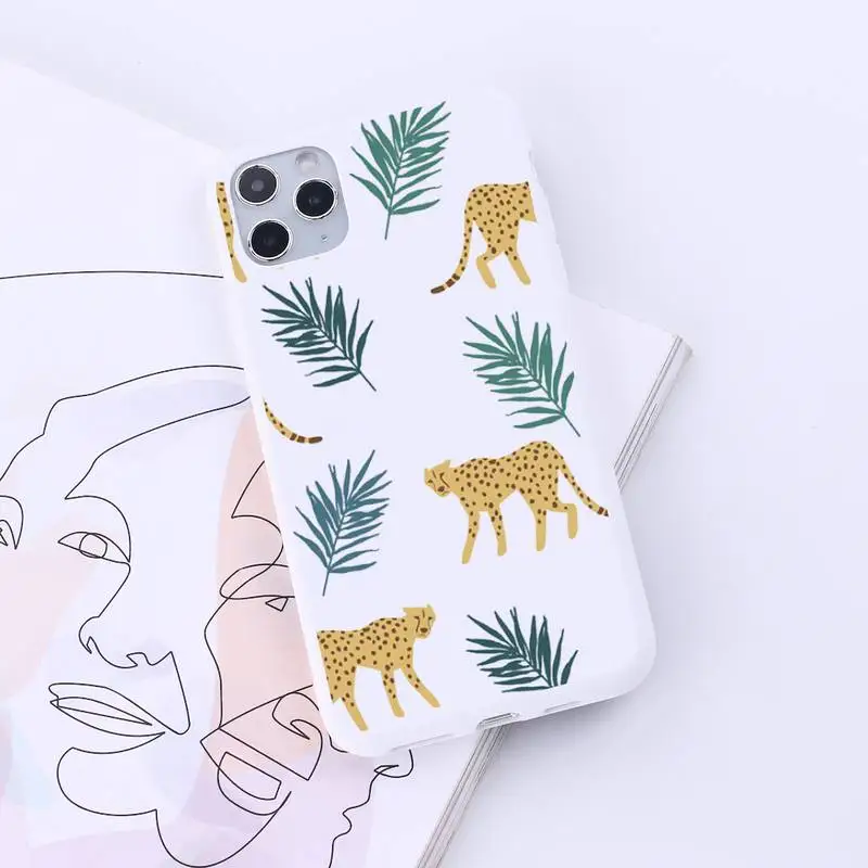

Leopard animal high quality fashion Phone Case Candy Color for iPhone 6 7 8 11 12 s mini pro X XS XR MAX Plus