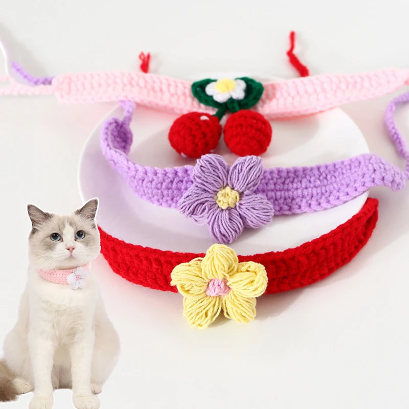 Шейный платок для домашних животных милый Плетеный вручную шейный с бабочкой