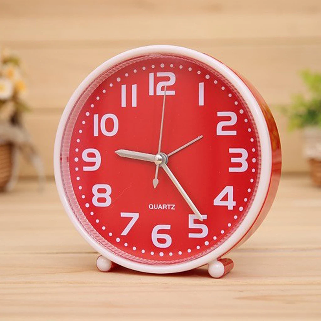 

5" Cute Silent Alarm Clock Table Bedside Clock Loud Alarm Nightlight - Green, 5