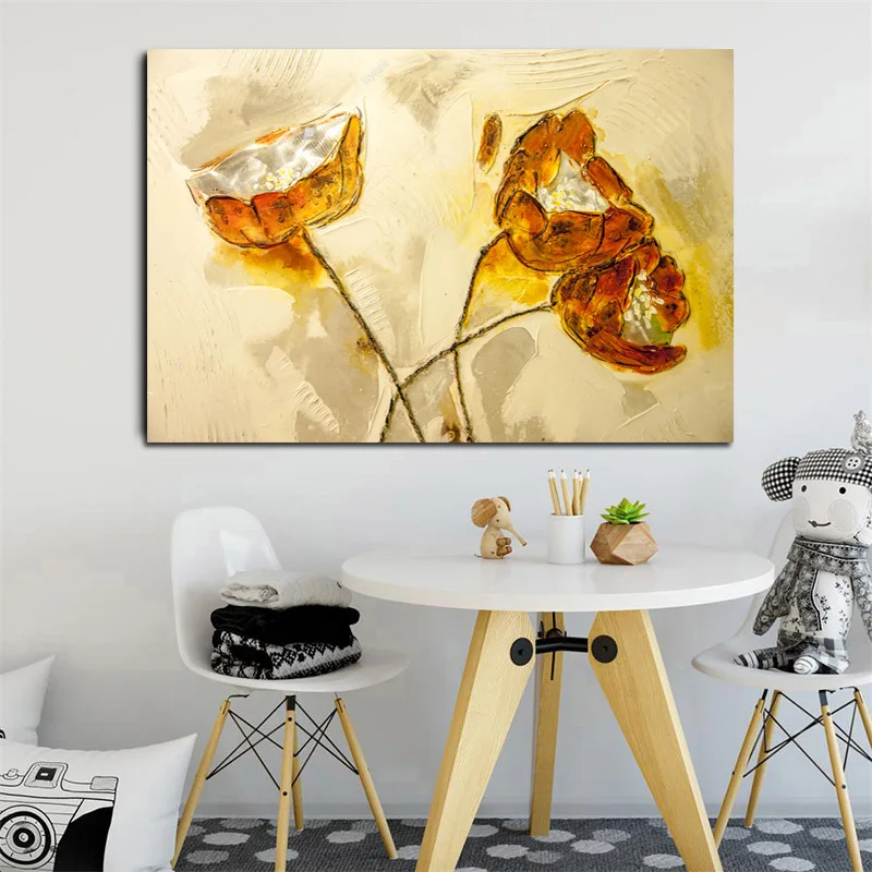 

Abstract Yellow Flowers Canvas Painting Wall Art Pictures For Living Room Decor Nordic Style Modern Home Decorative Picture