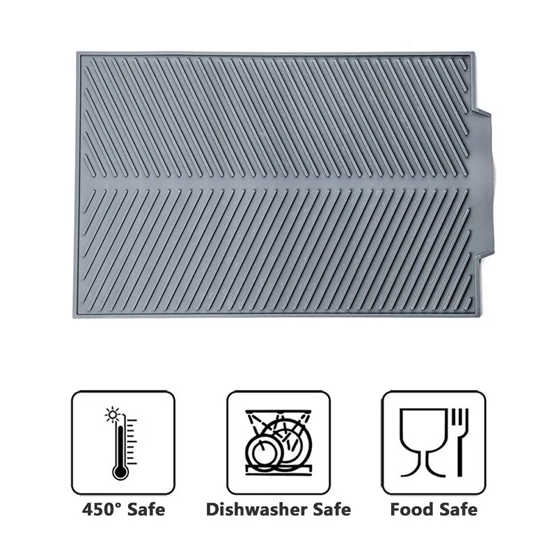 Силиконовый сливной Прямоугольный Коврик для сушки посуды термостойкий