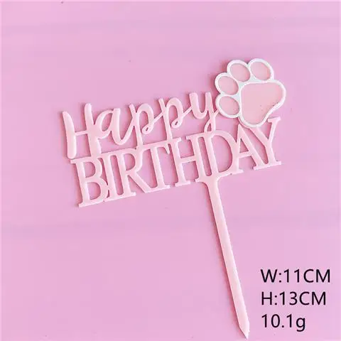 

Двойной акриловый топпер для торта "С днём рождения" для собак