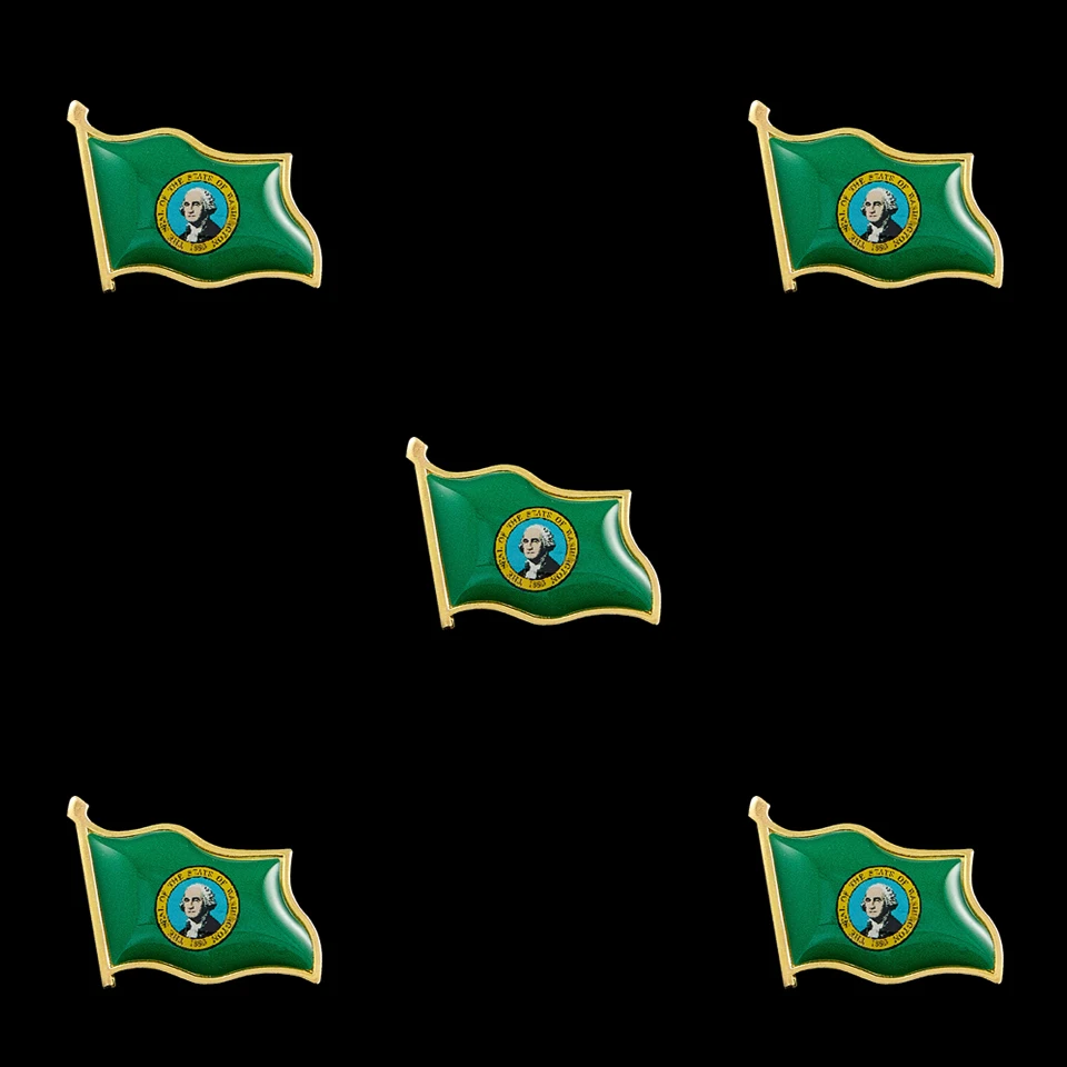 5 шт. позолоченные булавки для воротника с флагом США Вашингтона | Дом и сад