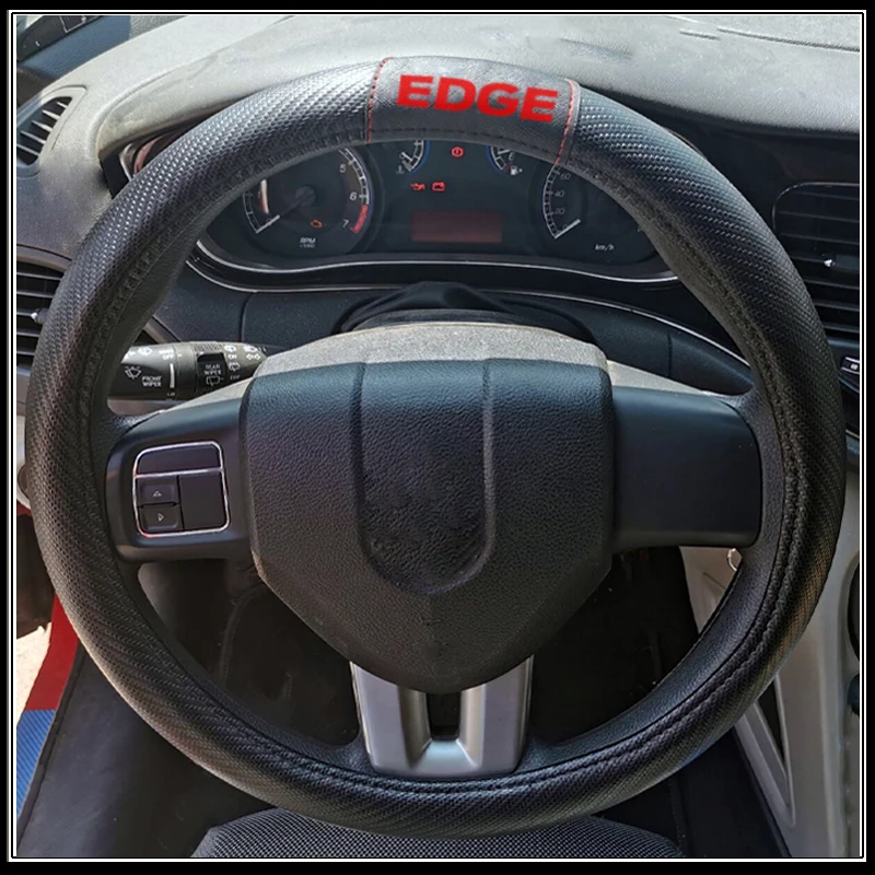 38 см Автомобильный руль из углеродного волокна Кожаный чехол на модный