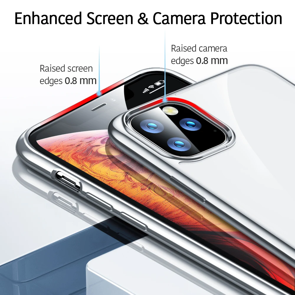 ESR Мягкий чехол из ТПУ для iPhone 11 Pro Max, Роскошный чехол с рамкой для телефона, тонкий прозрачный гибкий силиконовый чехол для iPhone 11 11 Pro