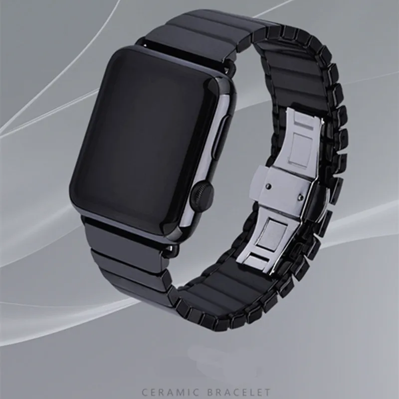 Керамический ремешок для Apple Watch 44 мм 40 мм iwatch 42 мм 38 мм роскошный браслет с пряжкой из нержавеющей стали Apple watch 4 3 2 1