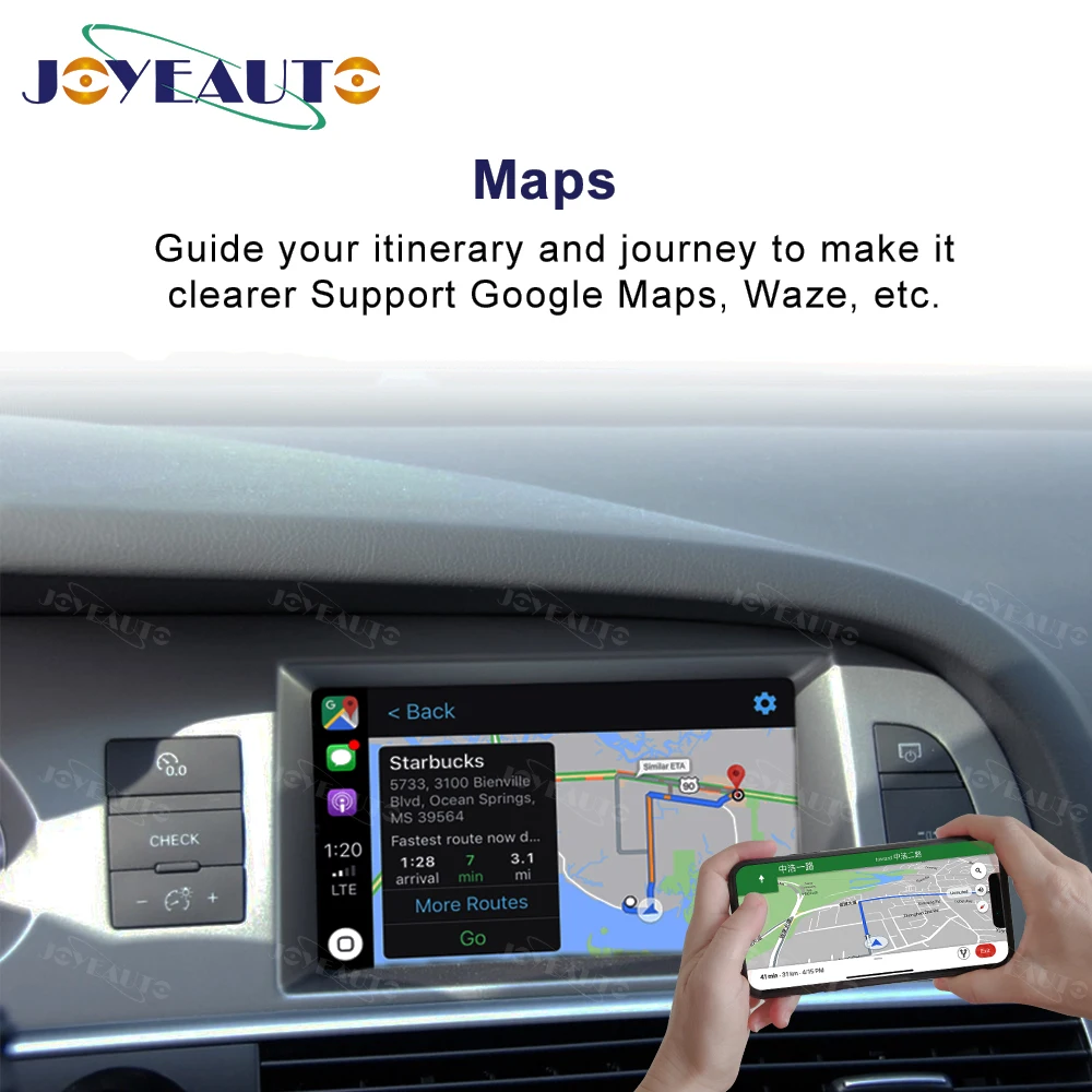 joyeauto wireless apple carplay for audi a4 b8 a6 c6 mmi 2g 2005 2008 android mirroring car play multimedia box accessories free global shipping