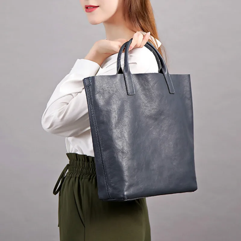 Женская сумка-тоут из воловьей кожи в европейском и американском стиле простая