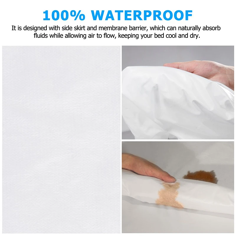 

Smooth Waterproof Mattress Protector Cover for Bed Solid White Wetting Breathable Hypoallergenic Protection Pad Cover Customized