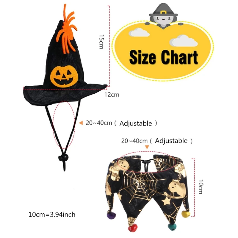 

New Halloween Party Decoration Cat Hat Collar Suit Dress Up Accessories Halloween Costume Skull Pattern Pet Supplies