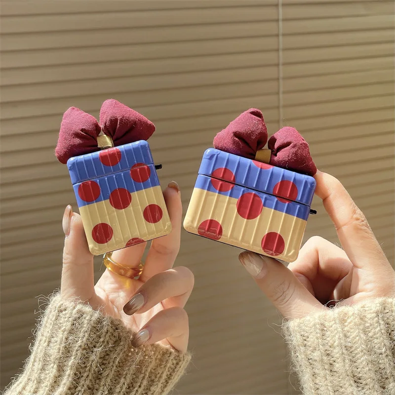 

Wave Dot Bow Ear Case Apple AirPods 1 and 2 Case Airpods Pro Case Airpod 3 Case Earphone Accessories Case