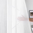 BILEEHOME белая полоса тюлевые занавески для окна для гостиной, спальни, кухни, Современная декоративная панель для оконных работ