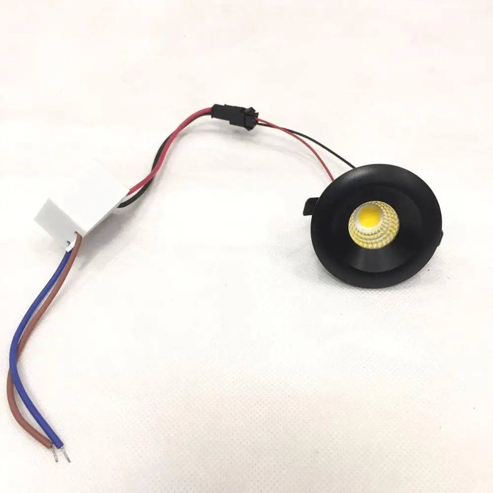 1 шт./лот черные светодиодные cabinet light 3 Вт cob светильники 48 мм Диаметр AC85 265V мини под