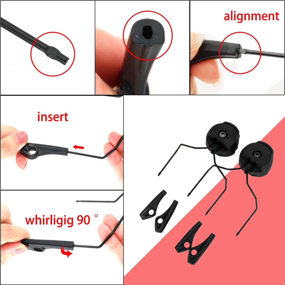 electronic earmuf arc ops core helmet rail adapter tactical headphone stand for howard leight impact sport hunt shooting headset free global shipping