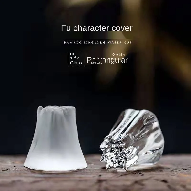 Cubierta de vidrio hecha a mano, cubierta de cristal de olla de vidrio, decoraci&oacute;n transparente de diamante, accesorios de juego de t&eacute; de Kung Fu, ceremonia del t&eacute;-0