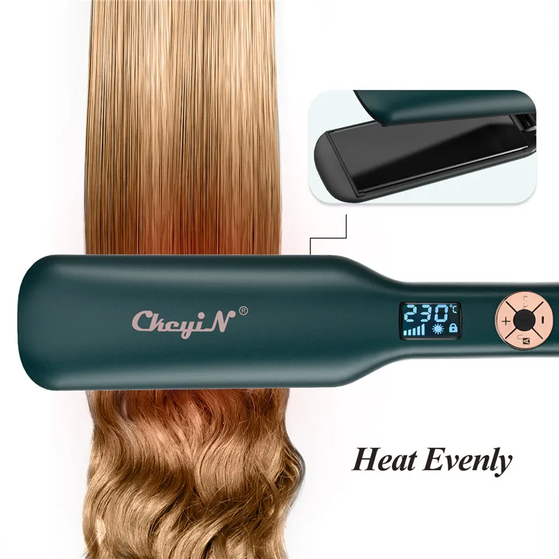 CkeyiN утюжок для выпрямления волос 1.73in широкая пластина Турмалин Керамические