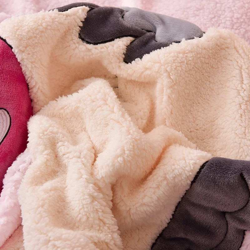 Мультяшный Единорог кролик вышивка бархатный фланелевый Детский Комплект