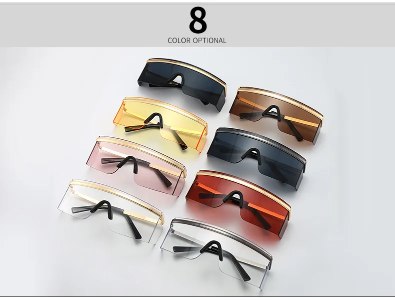 Новинка 2020 модные солнцезащитные очки оверсайз без оправы квадратные Мужские
