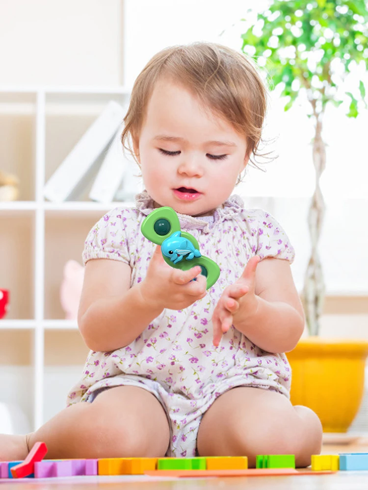 

Kids Baby Toy Spin Sucker Spinning Toy Top Hand Spinner With Suction Cup Classic Gyroscope For Kids Bathing Bath Toy
