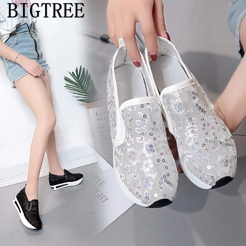 Женские Блестящие Кроссовки черные кроссовки женская обувь 2021 модная + массивная