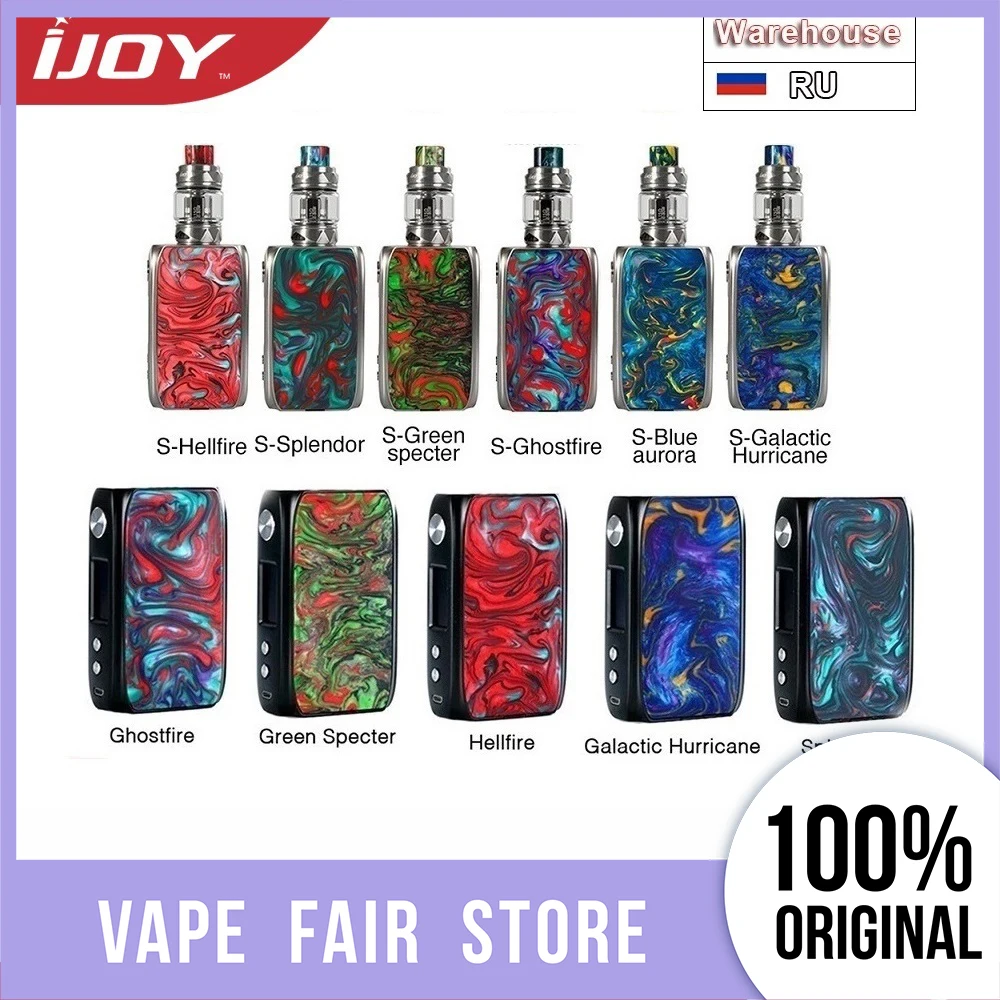 Горячая Оригинал IJOY Shogun Univ 180 Вт TC комплект с мод без 18650 батарея коробка