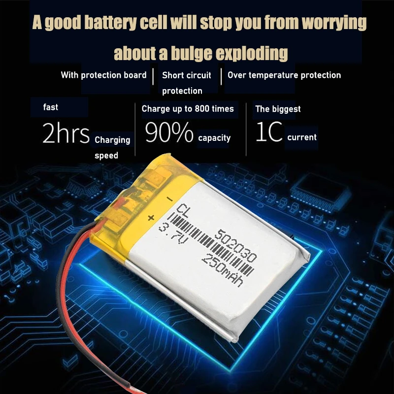3 7 V Lipo cells 502030 250mah литиевая полимерная аккумуляторная батарея для MP3 GPS bluetooth