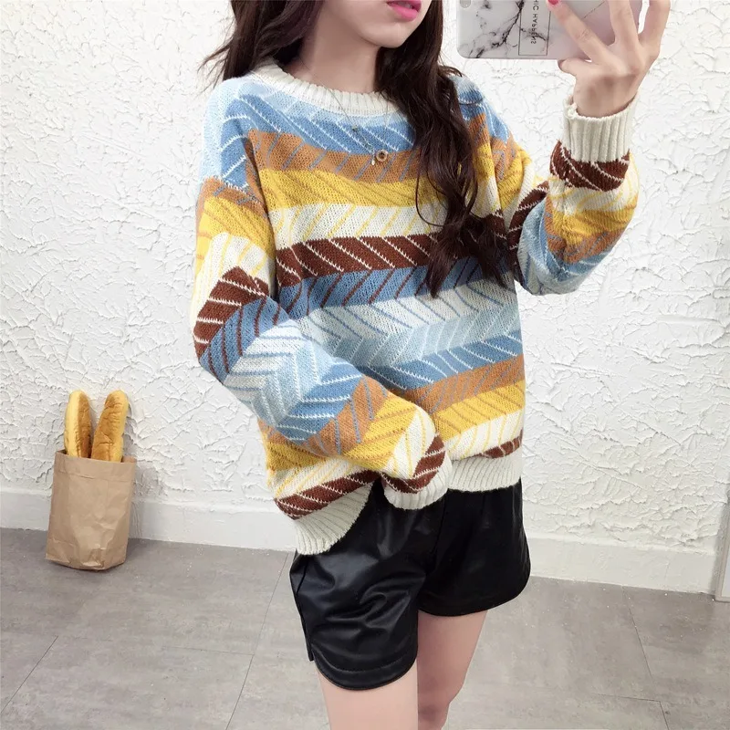 

2020 autumn and winter goddess new Korean loose bottoming shirt student knit sweater outer wear sweater female pullover