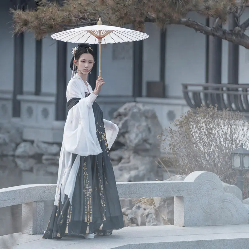 

2020 Women's Chinese Classical Style Dance Elegant Fresh Hanfu Wide Sleeved Flow Fairy Chinese Dress Performance Clothing