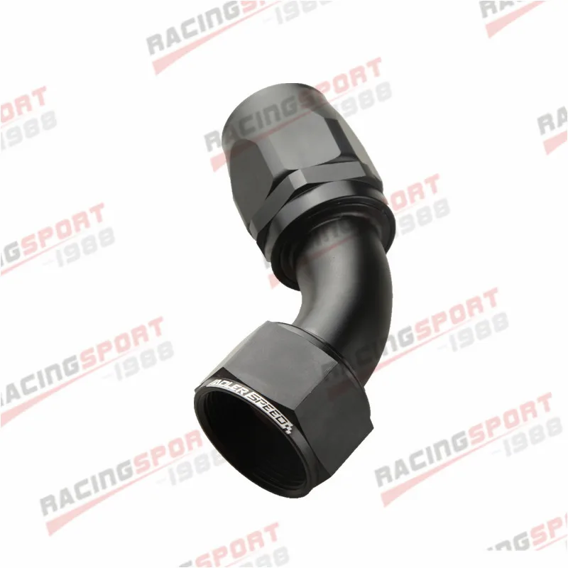 

20AN AN20 45 Degree Swivel Hose End Fitting Adaptor Aluminum Black/Red-Blue