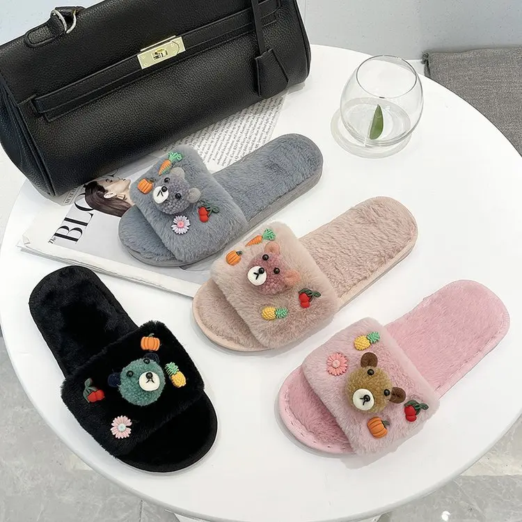 

2021 Autumn and Winter Ladies Cute Cotton Slippers Slippers Ladies Plush Slippers Fashion Shoes Ladies Comfortable Women's Shoes