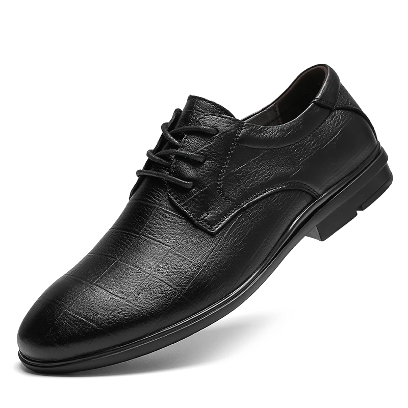 

Men 100% Genuine Leather Formal Shoes Lace Up dress shoes Oxfords Fashion Elegant work Footwear Business Plus Size 38-47
