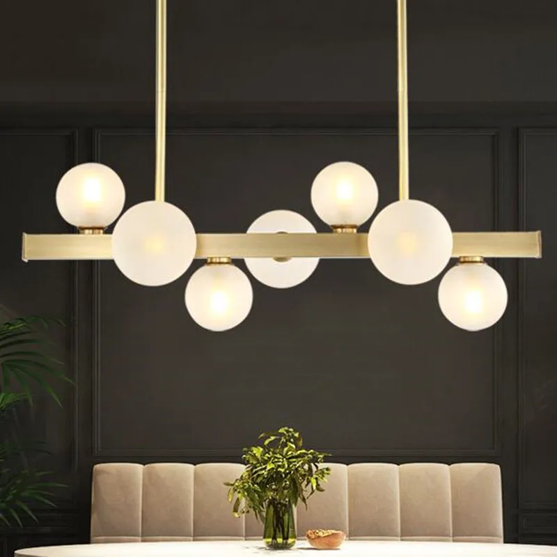 

Modern Light Luxury Chandeliers Pipe Suspension Horizontal Chandelier Dining Room Ceiling Hanging Lamp Kitchen Island Droplight