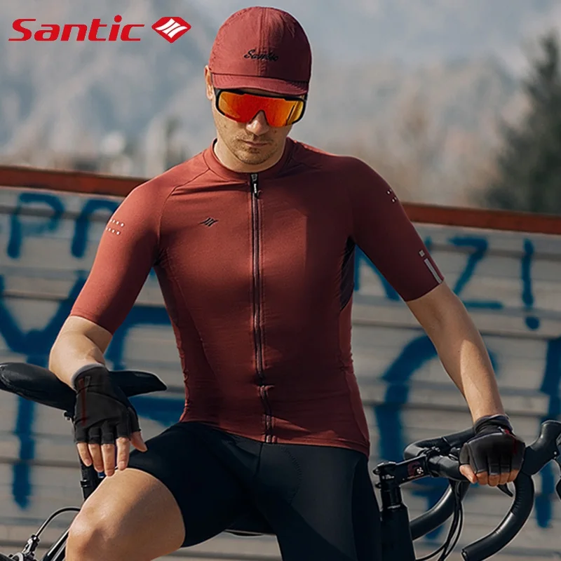 

Santic Men Cycling Jersey Summer Short Sleeve Jerseys Bike Shirts Clothing Reflective Breathable MTB Road Bicycle Jackets