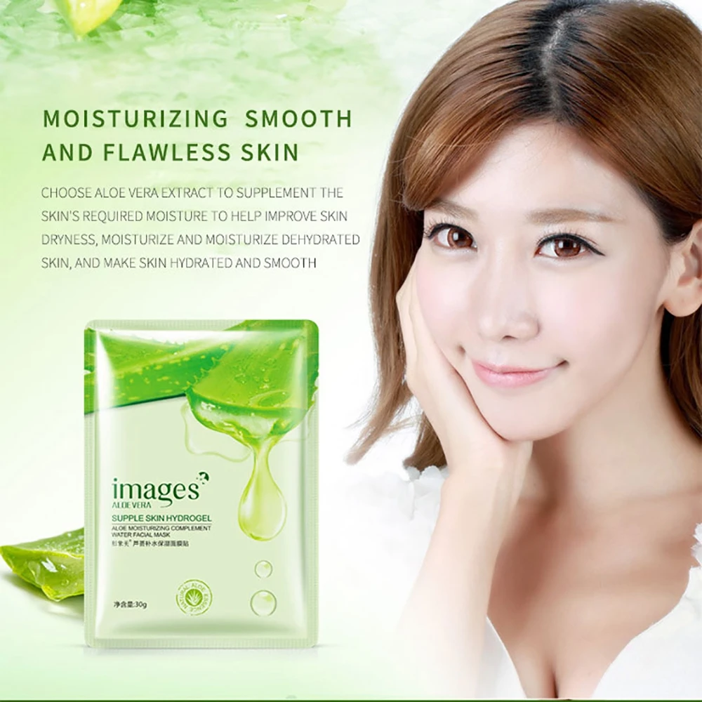 

Natural Aloe Hydrating Moisturizing Sheet Mask Gentle Nourishing Face Skin Care 10pcs Facial Mask