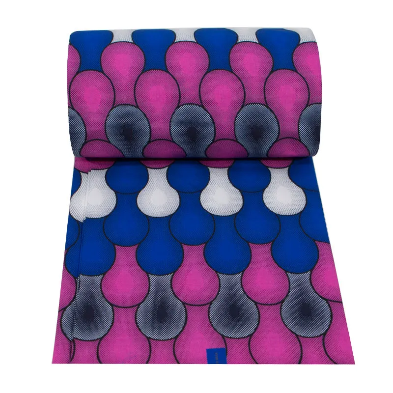 100% хлопок розовая синяя и белая ткань с принтом африканским воском новое