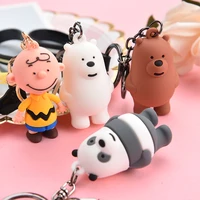 classics cartoon charlie little bear toy grizzly panda ice bear doll backpack bag pendant keychain toy lovers kids best keyring